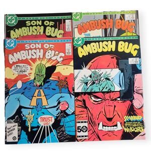 DC Ambush Bug #4 & Son OF Ambush Bug 3-5 Vintage Comic Book Lot Of 4 1985-1986